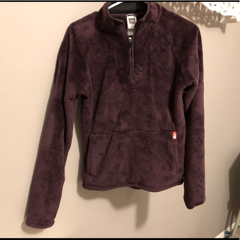The North Face 3/4 Zip Fuzzy Pullover Plum